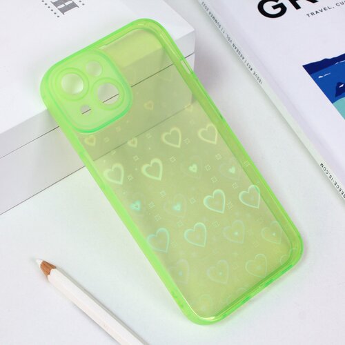  Torbica heart color imd za iphone 14 6.1 svetlo zelena Slike