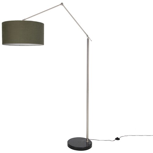 QAZQA Vloerlamp zwart verstelbaar met groene kap 50cm - Editor Cene