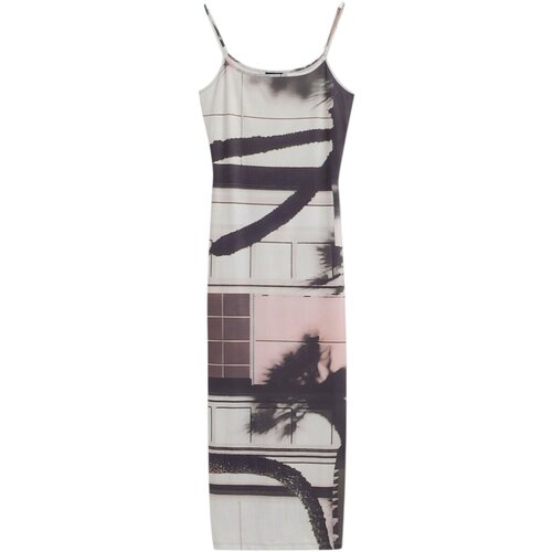 Desigual Dolge obleke VEST_SHELLEY 25SWVK56 Bež Slike