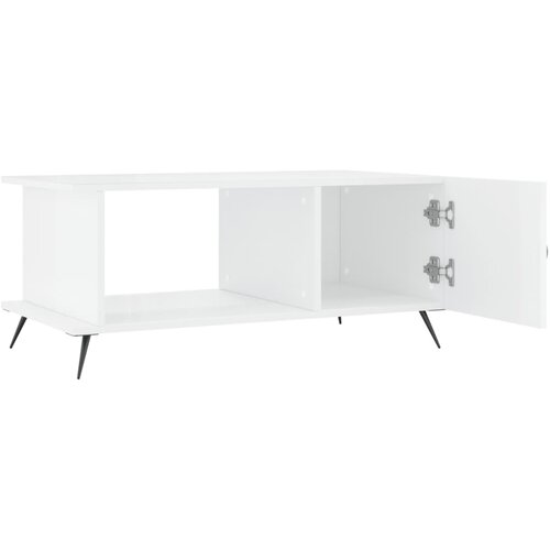  Stolić za kavu sjajni bijeli 90 x 50 x 40 cm konstruirano drvo Slike