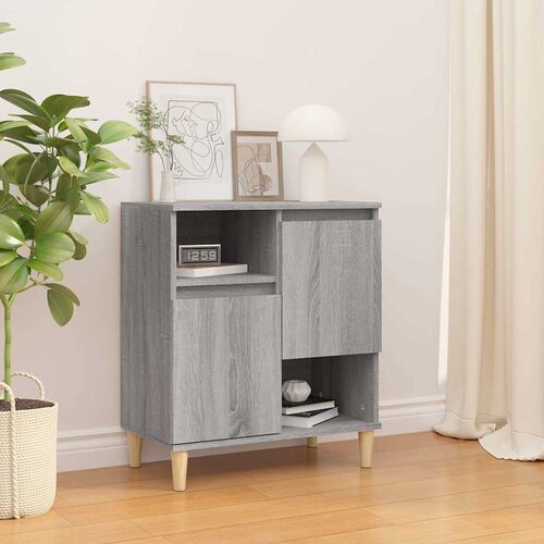  Komoda sivog hrasta sonome 60x35x70 cm od konstruiranog drva Siva Slike