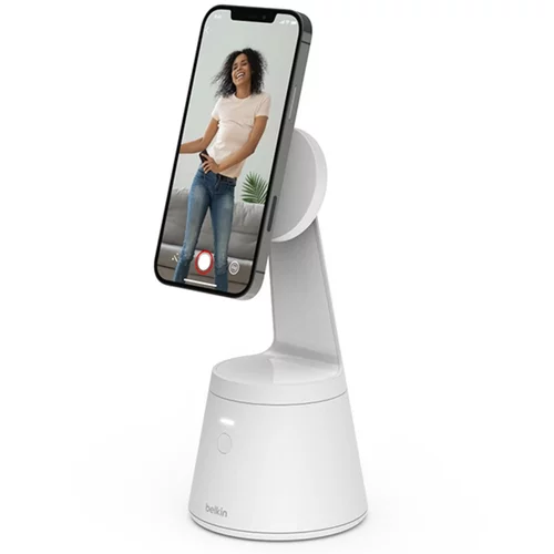 Belkin MagSafe namizni nosilec za iPhone s sledenjem obrazu, 360° vrtenje, - bel, (20524319)
