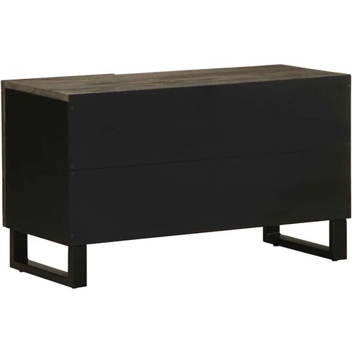  ormarić crni 80x33x46 cm od masivnog drva manga Slike