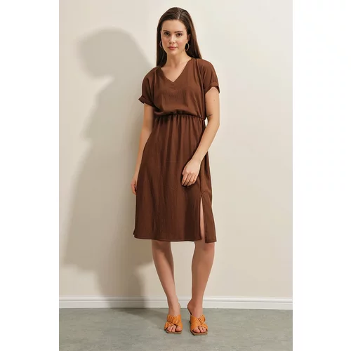Bigdart Dress - Brown - Wrapover