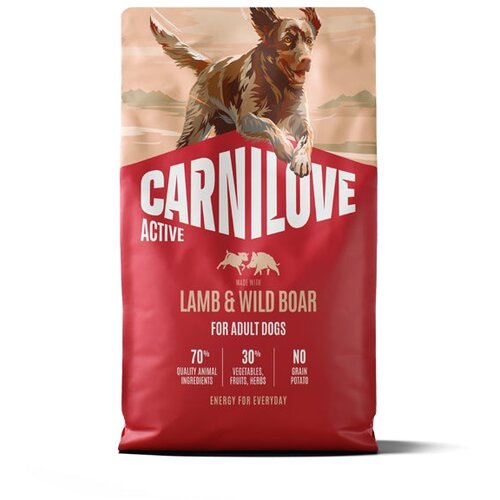 Carnilove Dog Active Adult, briketi - jagnjetina in divji pra&scaron;ič 4 kg Cene