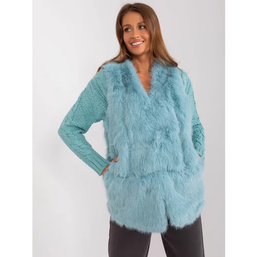 Fashion Hunters Mint fur vest with lining