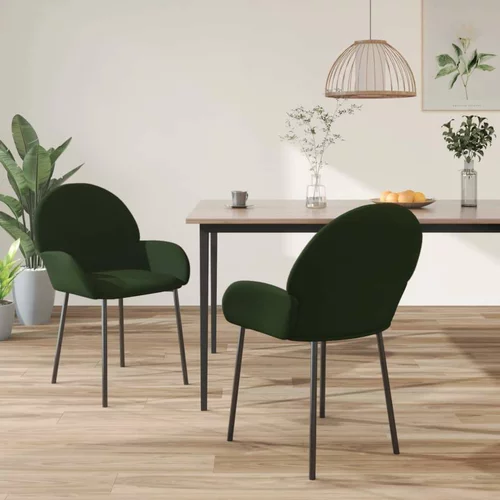  Jedilna stola 2 kosa temno zelen žamet, (20944863)