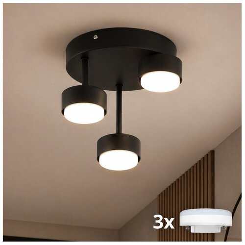 Brilagi LED RGB prigu&amp;scaron;iva plafonski luster MONO 3xGX53/14W/230V Wi-Fi Tuya crna Slike