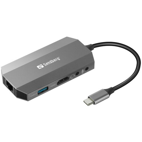Docking station Sandberg 6in1 USB-C - HDMI/USB 3.0/USB C/LAN PD 136-33 Cene