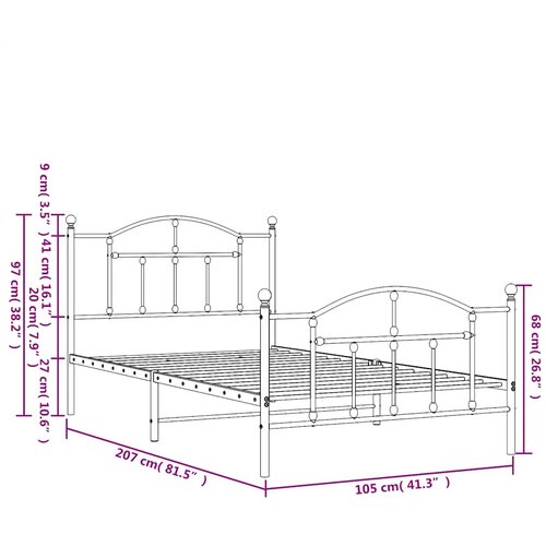  okvir kreveta uzglavlje i podnožje bijeli 100x200 cm Slike