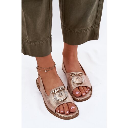 S. BARSKI Elegant Sandals With Decoration On Flat Heel S.Barski Slike