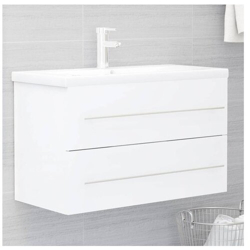 vidaXL Omarica za umivalnik bela 80x38,5x48 cm iverna plosca Cene