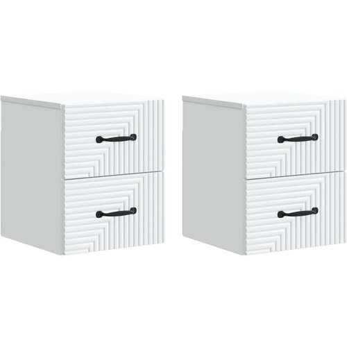  Noćni ormarić za montažu na zid 2 pcs Bijela 34 5 x 33 x 40 cm Cene