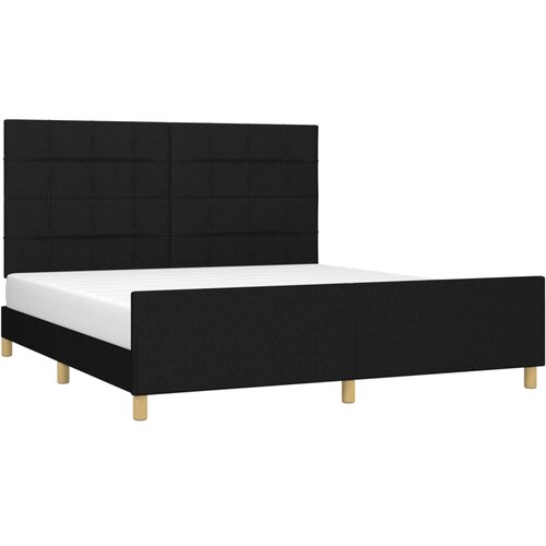  Okvir kreveta bez madraca crni 180x200 cm od tkanine Slike