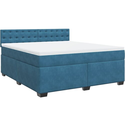 VidaXL Box spring postelja z vzmetnico modra 180x200 cm žamet, (21307012) Slike