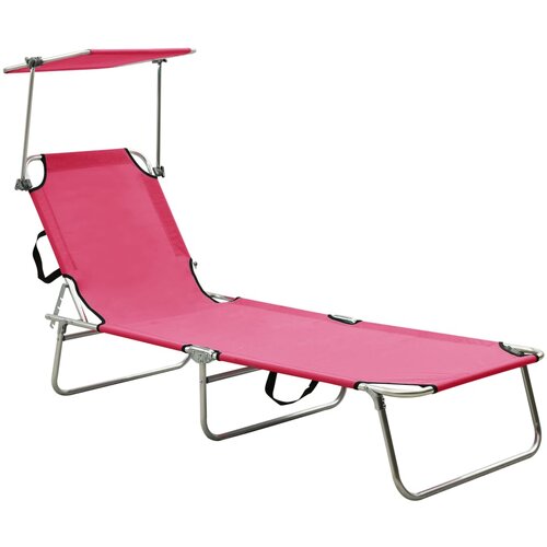 VidaXL Zložljiv ležalnik s streho roza aluminij, (20963102) Slike