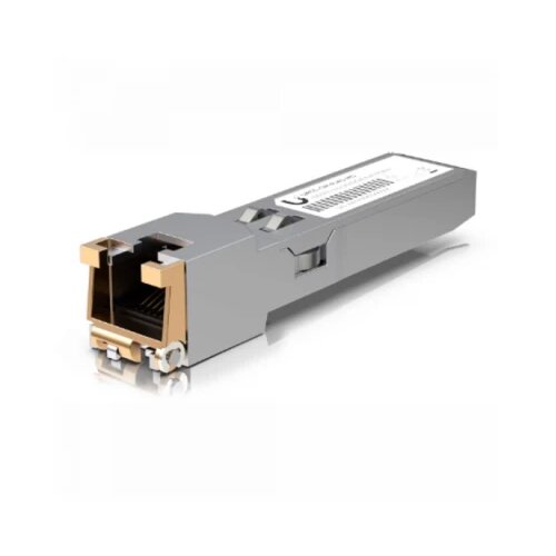 Ubiquiti UACC-CM-RJ45-MG SFP+ to RJ45 adapter, 1/2.5/5/10 GbE is a RJ45 transceiver that can be inserted into an SFP port in order to connect a copper Ethernet cable Slike