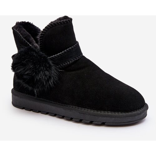 Boto Women's suede snow boots with cutouts black Eraclio Cene