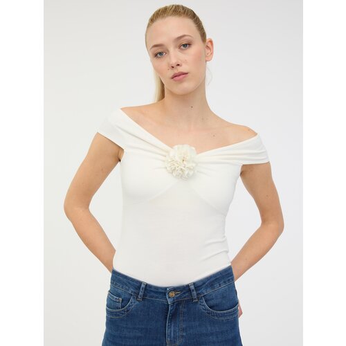 Orsay White Women's Short Sleeve T-Shirt with Applique - Women Cene