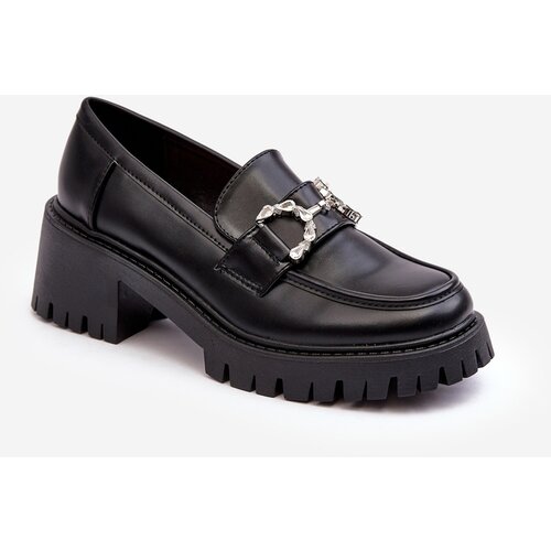 Kesi Women's leather boots with massive high heels, black Lemmitty Slike