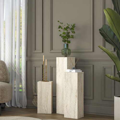 Hanah home Set stočića, 3 komada, Beli Cene