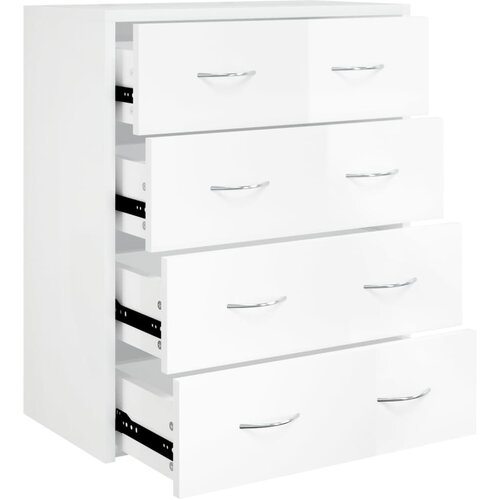 Maison Chic Komoda - Predalnik s 4 predali 60x30,5x71 cm visok sijaj bela, (21721594) Slike