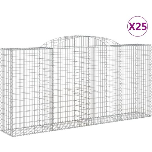  Lučne gabionske ko&amp;scaron;are 25kom 300x50x140/160cm pocinčano željezo Slike