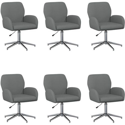 vidaXL Okretne radne stolice 6 kom. 54 x 58 x 90 cm Tamnosiva Tkanina - Tamnosiva 6 Cene