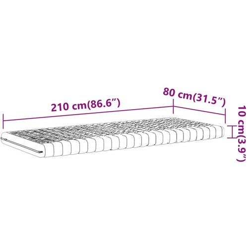 VidaXL Madrac od pjene bijeli 80 x 210 cm 7 zona tvrdoća 20 ILD Slike