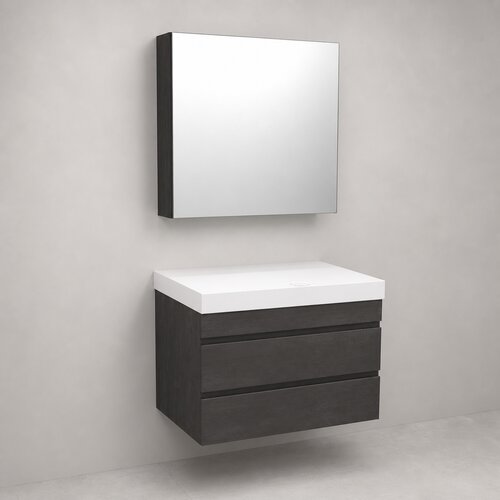 Kolpa San Naomi Set 60cm Crna (Ormarić sa umivaonikom + Ogledalo/ormarić) Cene