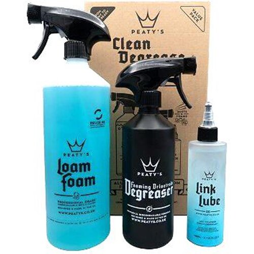 Peaty's Wash Degrease Lubricate Set Cene