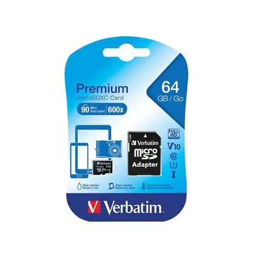 Verbatim Premium microSDXC kartica 64 GB Class 10 uklj. sd-adapter - memorijska kartica i čitači Cijene