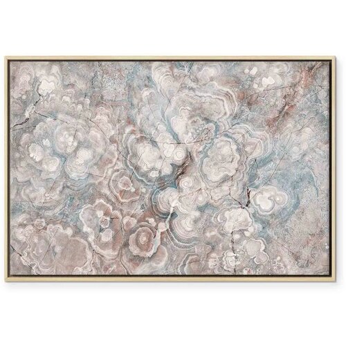  Slika - Marble flowers &amp;ndash; natural stone structure in pastel colours 90x60 U prirodnom drvenom okviru Slike