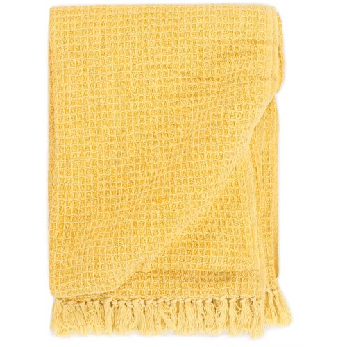 VidaXL Odeja iz bombaža 220x250 cm gorčično rumena, (20687222) Slike