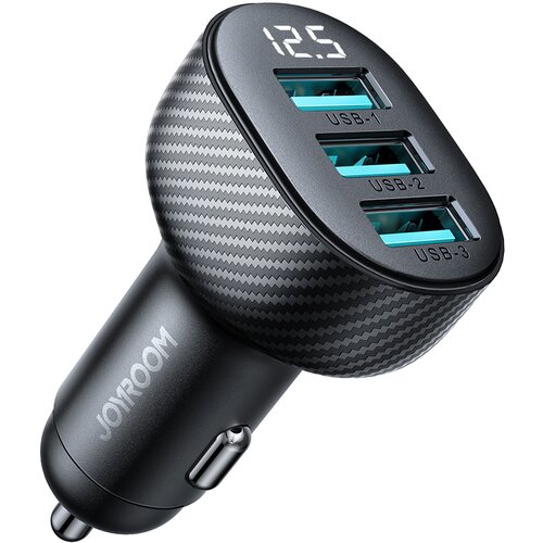 Joyroom 3,4A avtopolnilec s 3x USB-A zaslonom, črn, (21510613) Cene