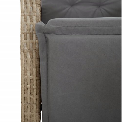  5-dijelni vrtni blagovaonski set od poliratana s jastucima bež 80 cm table length Slike