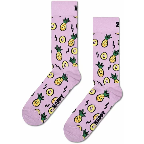 Happy Socks Nogavice Pineapple Sock vijolična barva