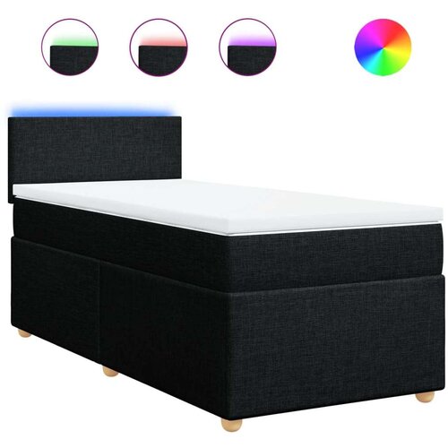 vidaXL Box spring postelja z vzmetnico črna 100x200 cm blago, (21291902) Cene