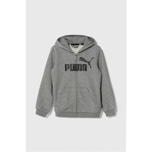 Puma Otroški pulover siva barva, s kapuco