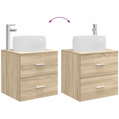  Umivaonik s policom Hrast sonoma 49,5 x 44,5 x 66 cm Slike