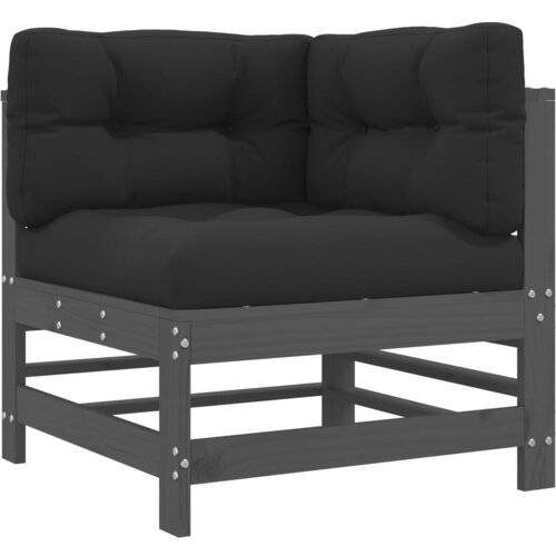 Maison Chic Kotni kavč - Sofa - Kanape z blazinami siva trdna borovina, (21726688) Cene