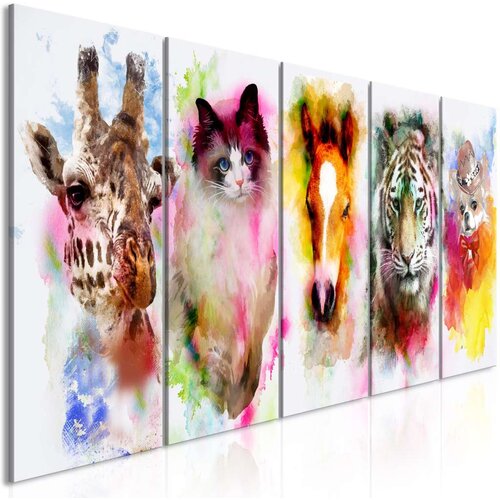  Slika - Watercolour Animals (5 Parts) Narrow 225x90 Slike