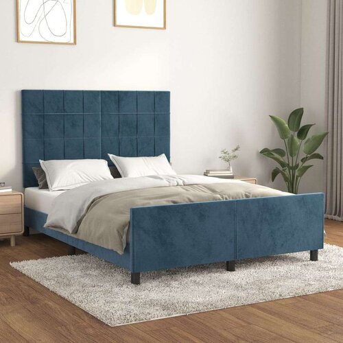  Za krevet s uzglavljem tamnoplavi 140x190 cm bar&amp;scaron;unasti Slike