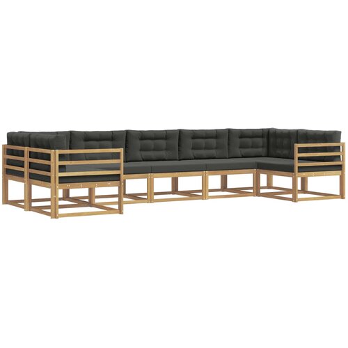  Set vanjskih sofa 7 kom. Bijela i antracit Smeđa 404 x 166,5 x 73 cm Slike