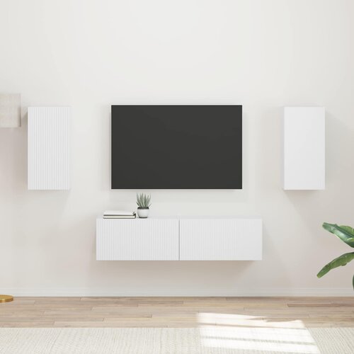  Set TV komoda 4 pcs Bijelo Konstruirano drvo Cene