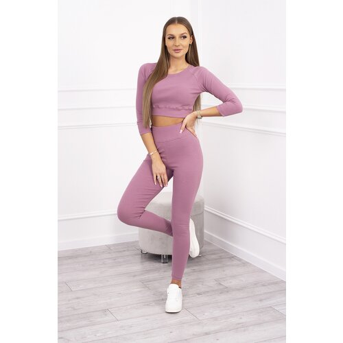 Kesi Ribbed set dark pink Slike