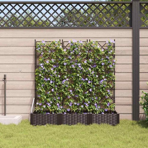  Vrtna saksija 3 pcs Smeđa 120 x 40 x 125,5 cm Plastika Slike