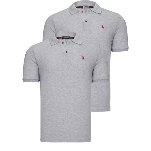 Dewberry DUO SET T8561 MENS TSHIRT-GREY-GREY Cene