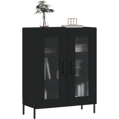  Komoda crna 69,5 x 34 x 90 cm od konstruiranog drva Slike