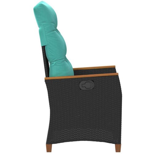  Ležaljka u vrtu Crna i Tirkizna 64 x 57 5 x 112 cm poliratan - Crna i tirkizna 1 Slike